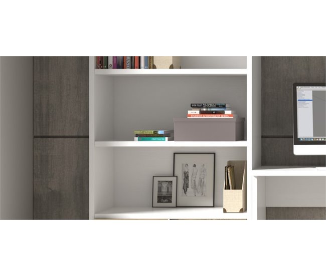 Conforama Librería OSLO Color Roble Blanco