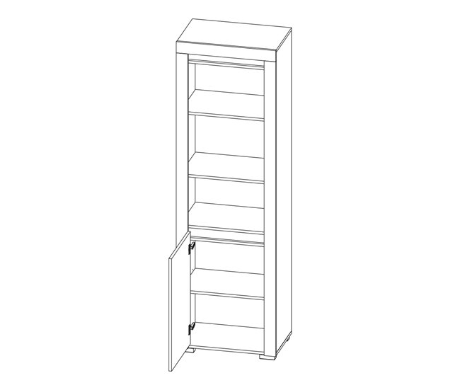 Conforama Librero 1 Puerta Con LED Kasla Blanco
