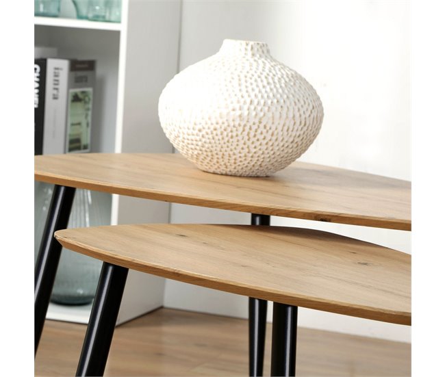 Conforama Lote De 2 Mesas Nido Con Patas De Metal