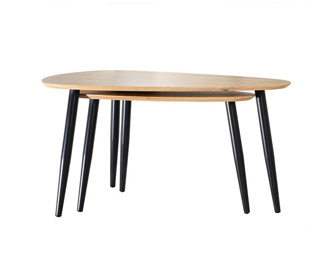 Conforama Lote De 2 Mesas Nido Con Patas De Metal