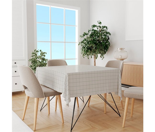 Conforama Mantel Cuadro - Beige - Mesa 90x90 (150x150)