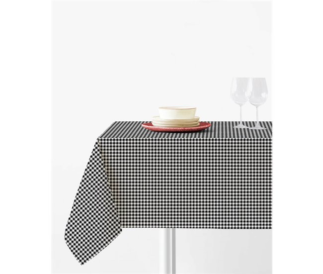 Conforama Mantel Vichy - Negro - Mesa 90x90 (150x150)