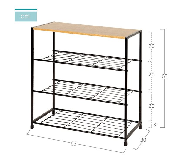 Conforama Max Home Zapatero Metálico 4 Niveles