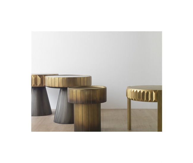 Conforama Mesa Auxiliar De Metal Dorado