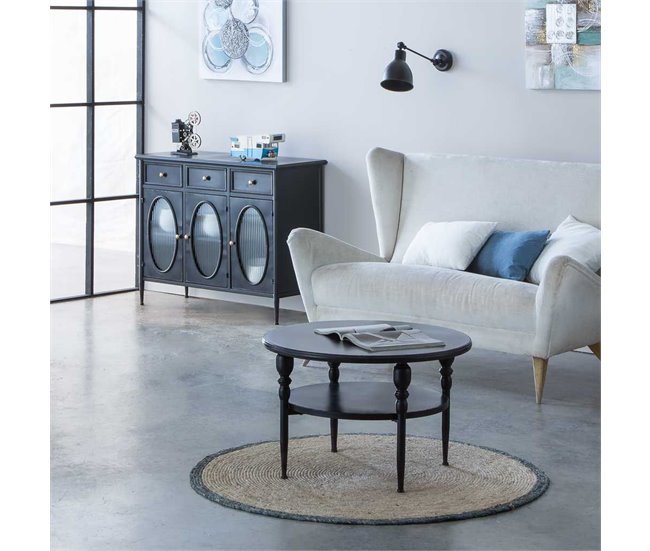 Conforama Mesa Auxiliar De Metal Negra 70x70x45
