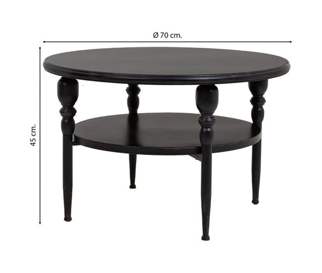 Conforama Mesa Auxiliar De Metal Negra 70x70x45