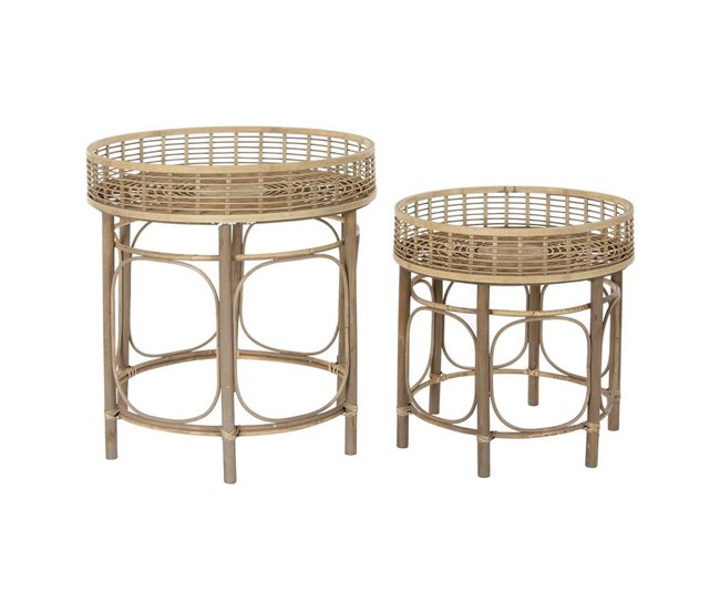 Conforama Mesa Auxiliar DKD Home Decor Ratán (2 pcs)