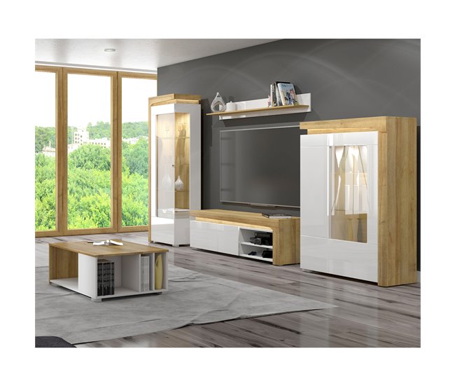 Conforama Mesa De Centro Teo Blanco Y Madera