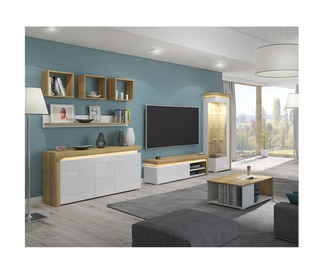 Conforama Mesa De Centro Teo Blanco Y Madera
