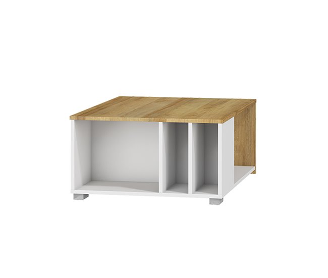 Conforama Mesa de centro Teo Blanco y Madera