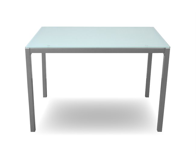 Conforama Mesa de cocina cristal II fija blanca
