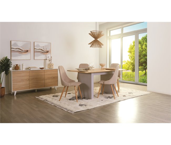 Conforama Mesa De Comedor Fija Color Roble SELENA