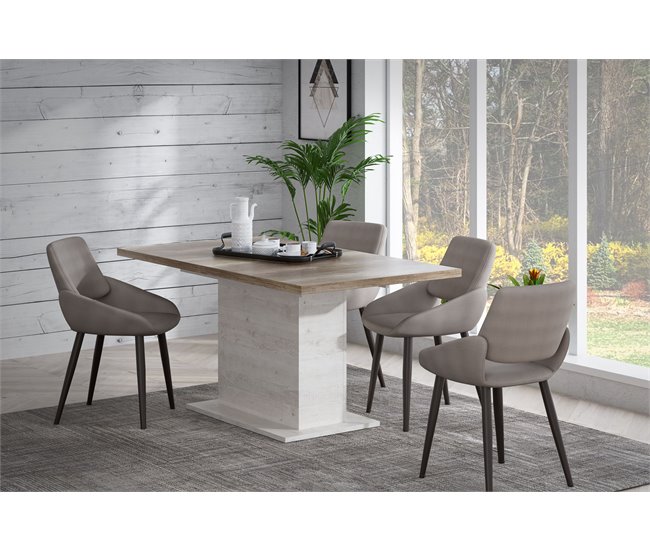 Conforama Mesa Extensible VERONA Roble Antiguo