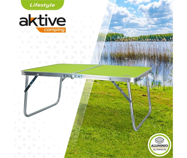 Conforama Mesa Plegable Aluminio Verde Aktive