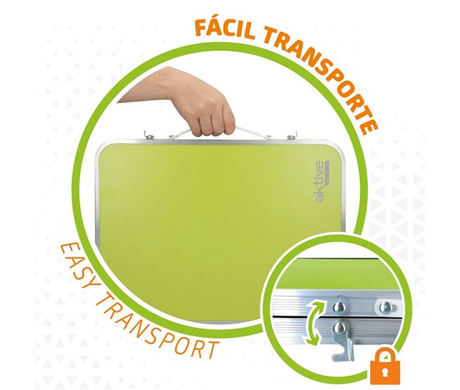 Conforama Mesa Plegable Aluminio Verde Aktive