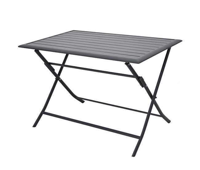 Conforama Mesa Plegable De Jardín HANA Gris Oscuro