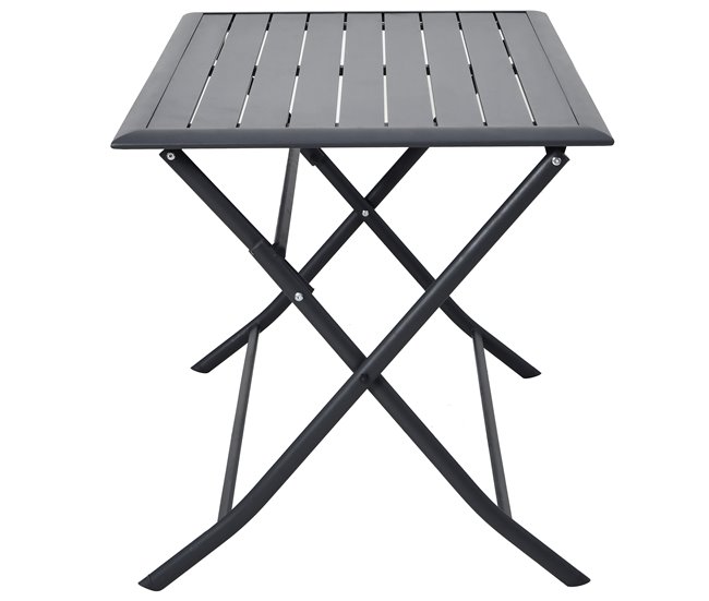 Conforama Mesa Plegable De Jardín HANA Gris Oscuro