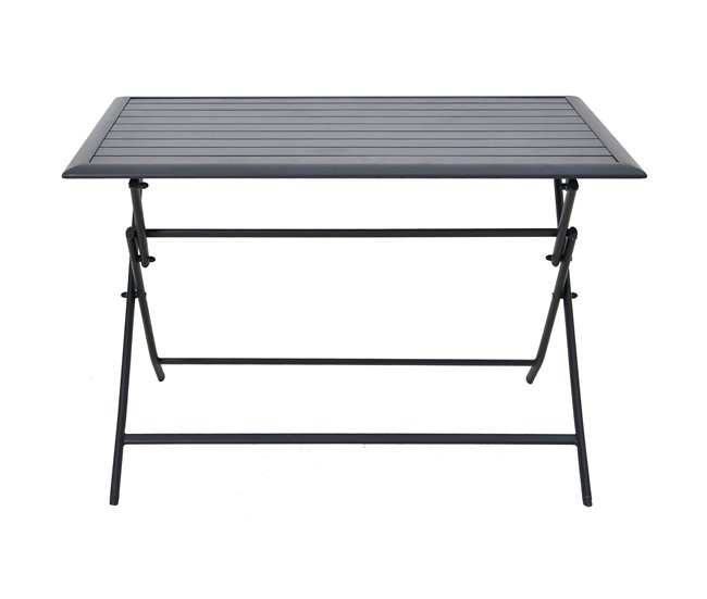 Conforama Mesa plegable de jardín HANA gris oscuro