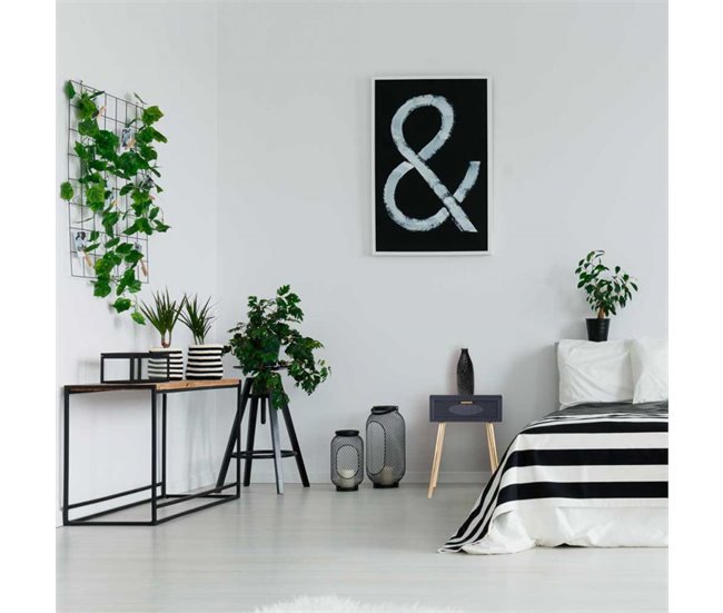 Conforama Mesita De Madera Gris Oscuro 47x39x67
