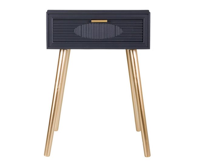 Conforama Mesita De Madera Gris Oscuro 47x39x67