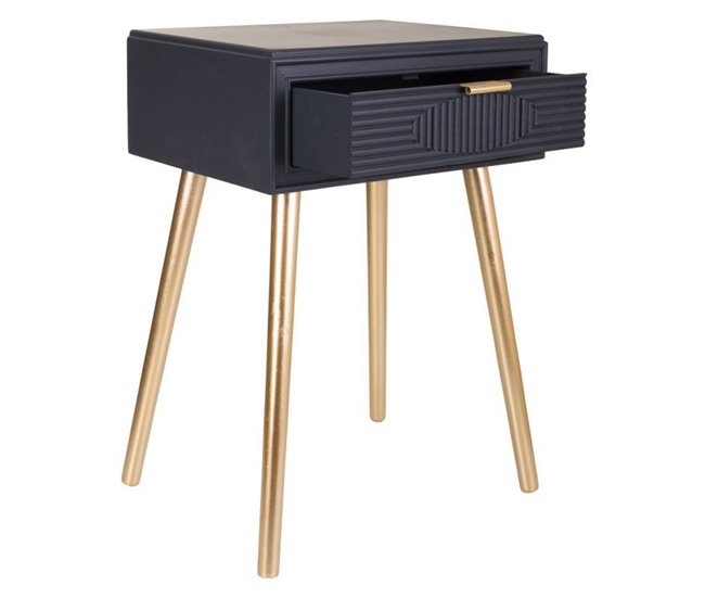 Conforama Mesita De Madera Gris Oscuro 47x39x67