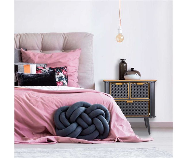 Conforama Mesita De Metal Y Madera Negro 58x33x60