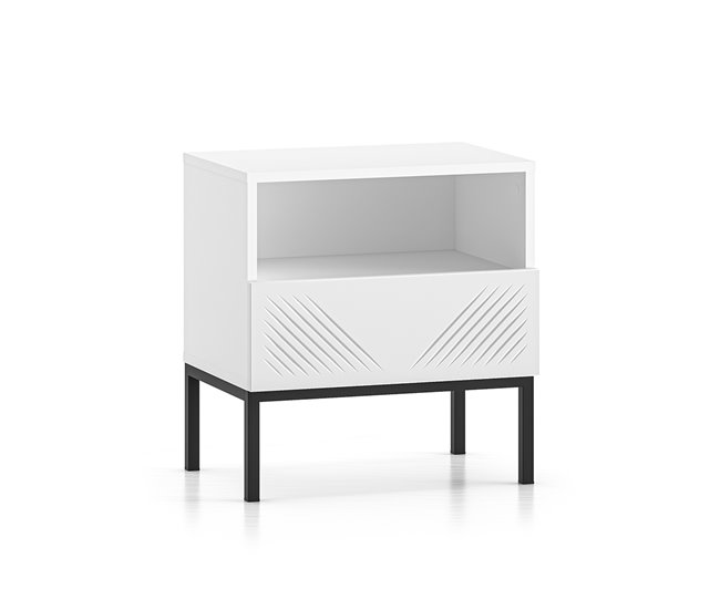 Conforama Mesita de noche 1 cajón Aura Blanco