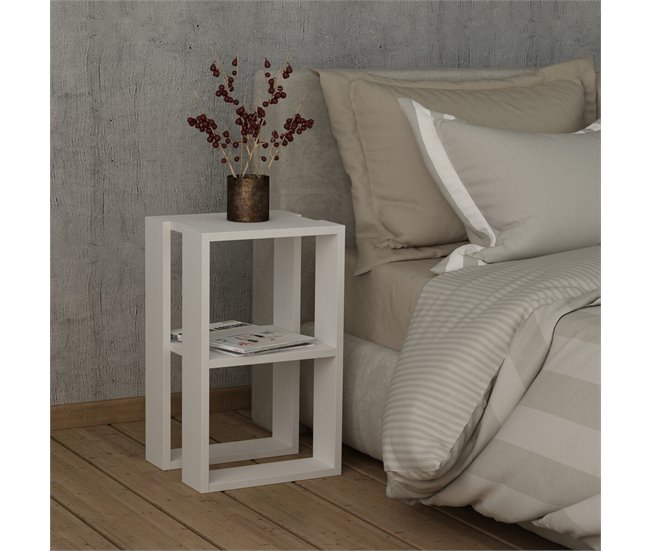 Conforama Mesita De Noche Blanca H55 Cm - LORRIE