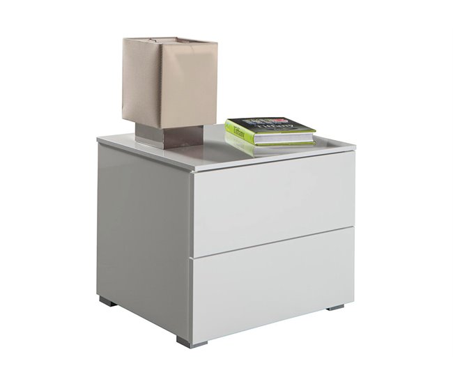 Conforama Mesita de noche con 2 cajones CAPRI