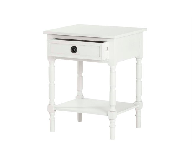 Conforama Mesita Madera Blanco 48x33x35 Cm
