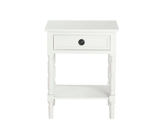 Conforama Mesita Madera Blanco 48x33x35 Cm