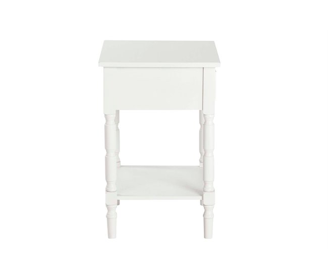 Conforama Mesita Madera Blanco 48x33x35 Cm