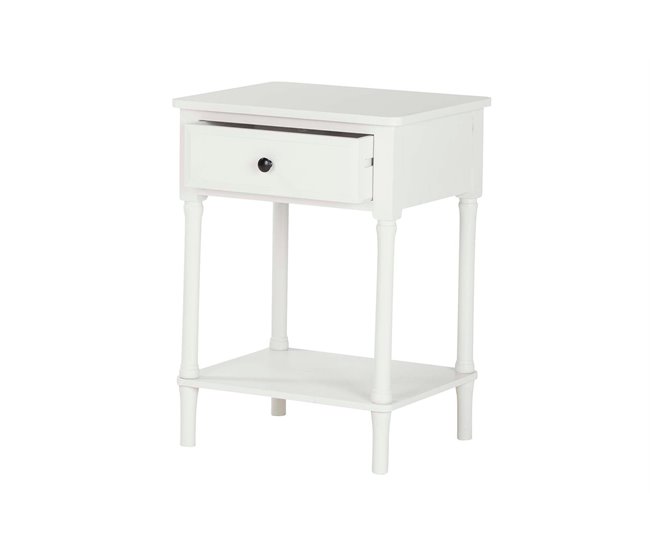 Conforama Mesita Madera Blanco 58x66x40 Cm
