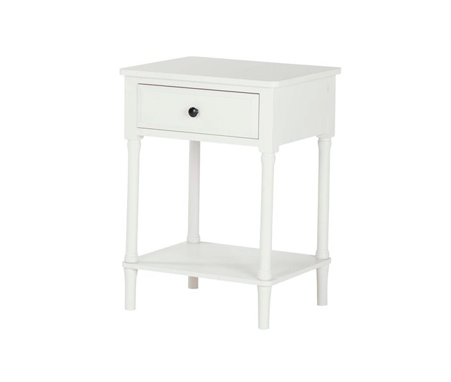 Conforama Mesita Madera Blanco 58x66x40 cm