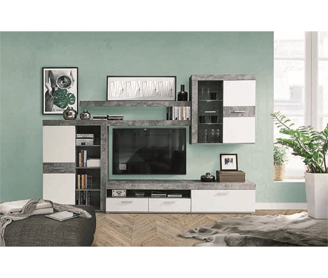 Conforama Mueble De Salón AKRON Blanco/gris