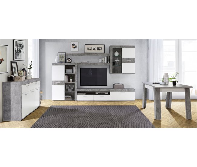 Conforama Mueble De Salón AKRON Blanco/gris