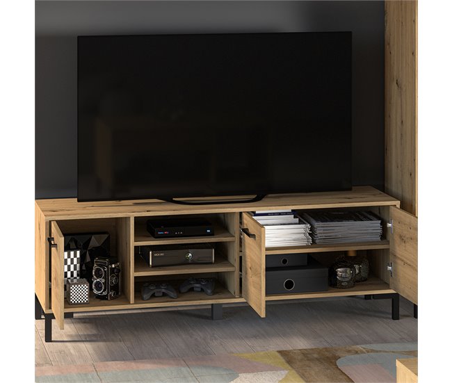 Conforama Mueble TV 3 Puertas 155 Cm Liora Madera