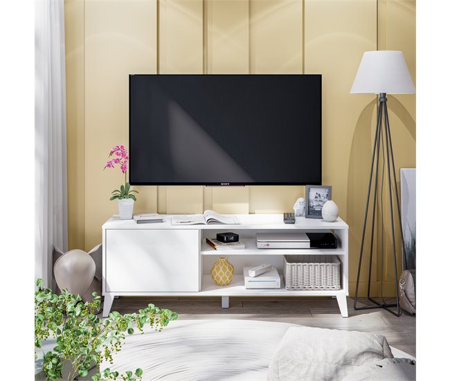 Conforama Mueble TV ARIEL 135 Cm Blanco Mate