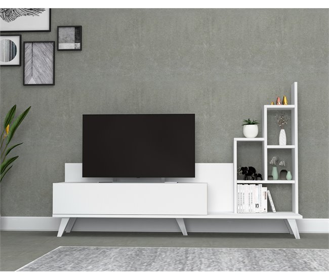 Conforama Mueble TV BINGO Color Blanco Con Trampón