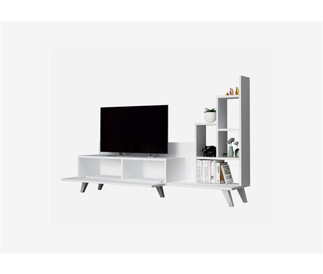 Conforama Mueble TV BINGO Color Blanco Con Trampón
