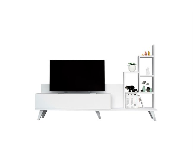 Conforama Mueble TV BINGO color blanco con trampón
