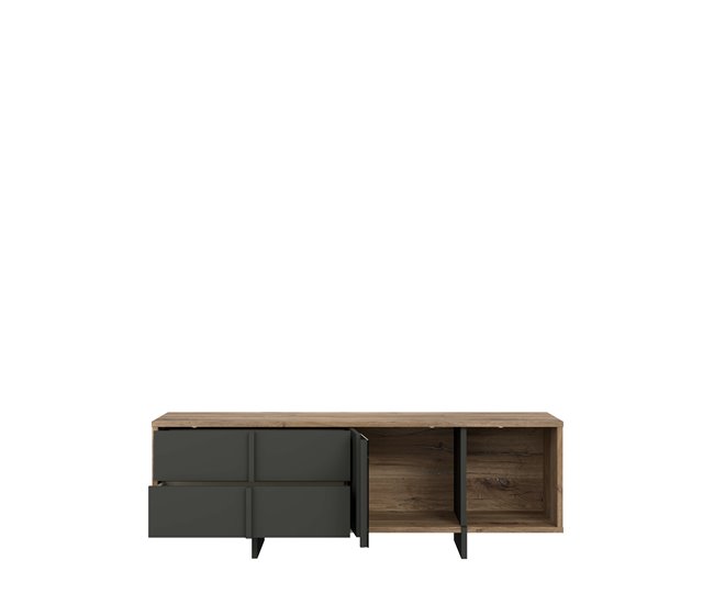 Conforama Mueble TV JOKKAZ Color Roble Y Negro