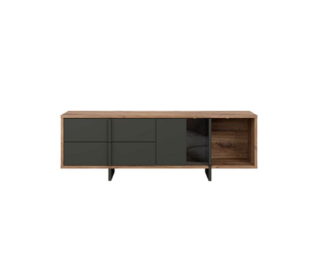 Conforama Mueble TV JOKKAZ color roble y negro