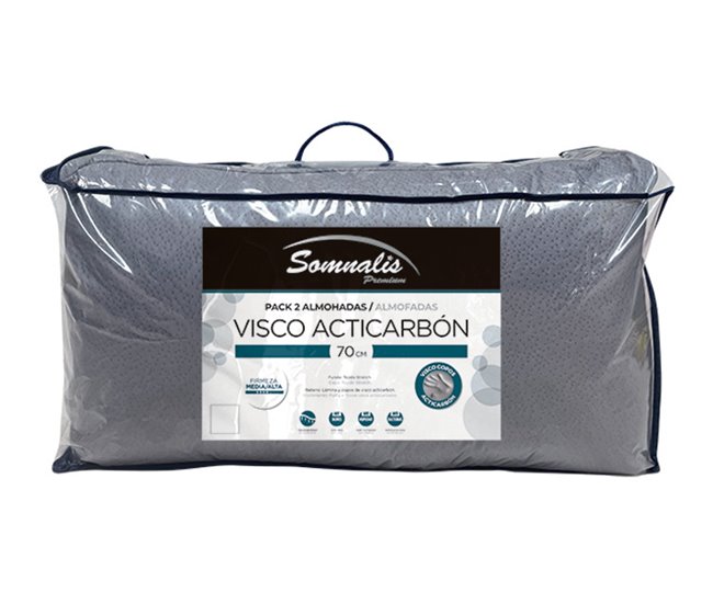 Conforama Pack 2 Almohadas VISCO ACTI CARBON 70cm