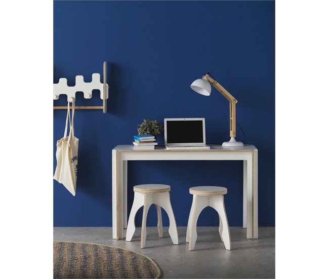 Conforama Percha De Madera Contrachapada Blanca