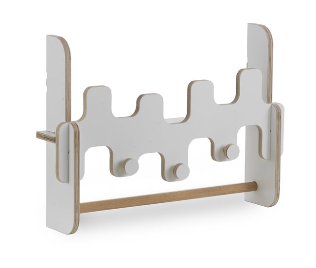 Conforama Percha de madera contrachapada blanca