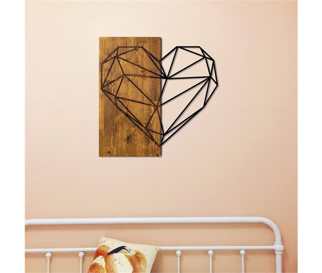 Conforama Placa Deco WOOD HEART Metal Negro