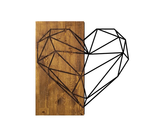 Conforama Placa deco WOOD HEART metal negro