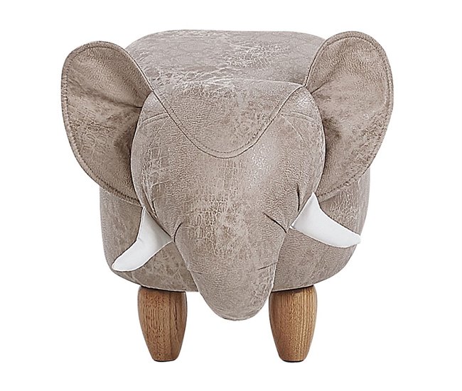 Conforama Puf Tapizado Con Almacenaje Gris JUMBO