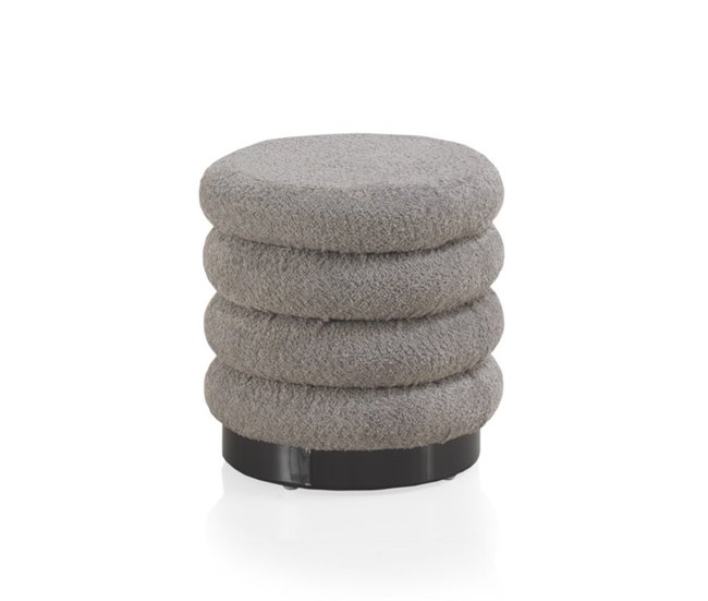 Conforama Puf tapizado gris